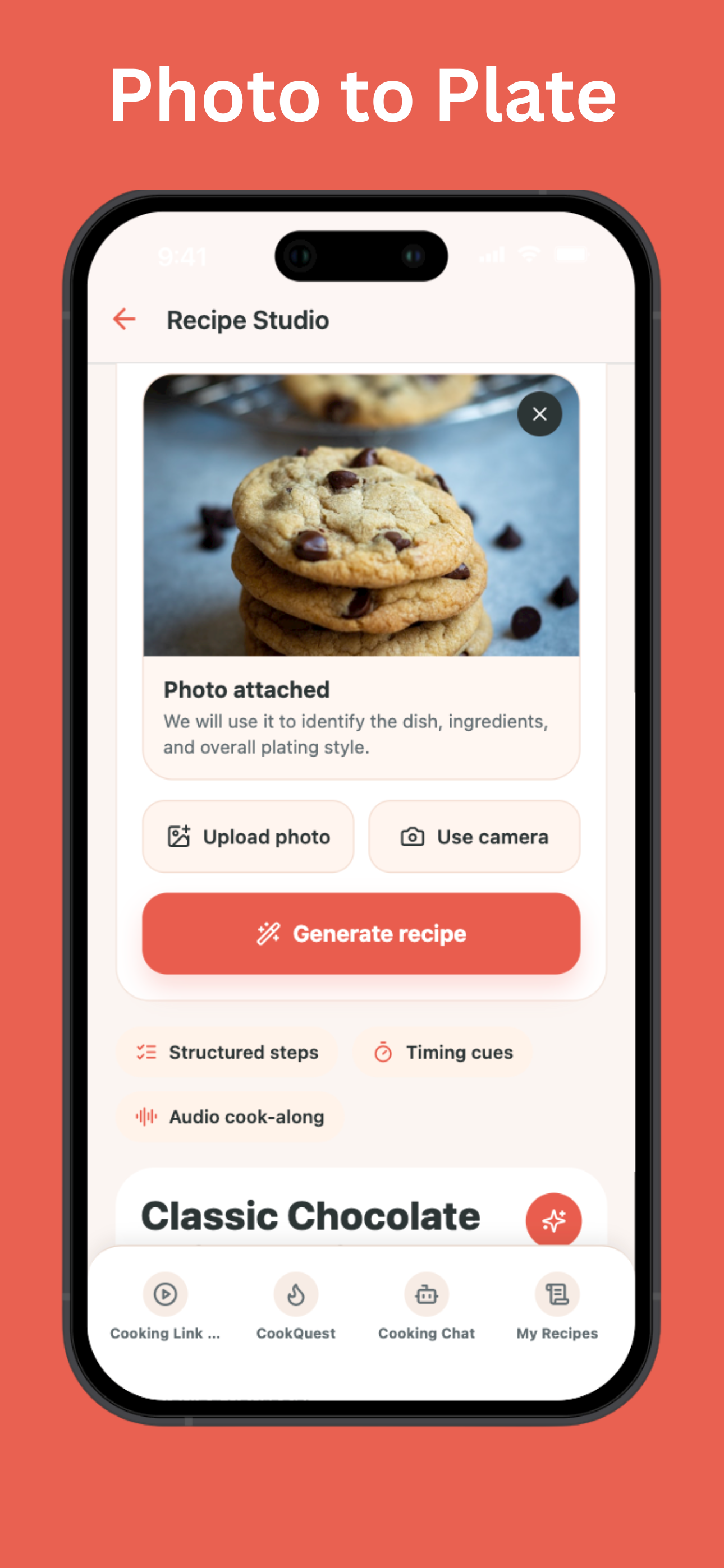 Photo to plate feature